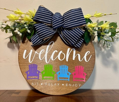 Summer Welcome Round Signs 12"