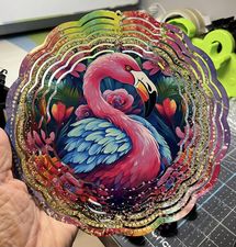 Colourful Flamingo Windspinner