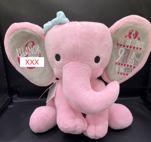 Birth Stat Elephant/Stuffy