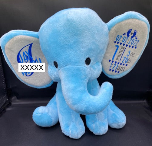 Birth Stat Elephant/Stuffy