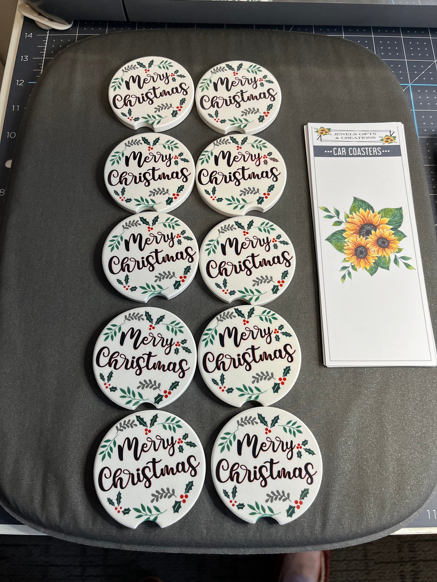 Merry Christmas Car Coasters