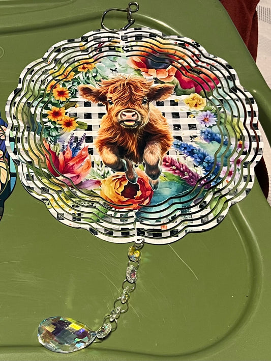 Highland Cow Windspinner