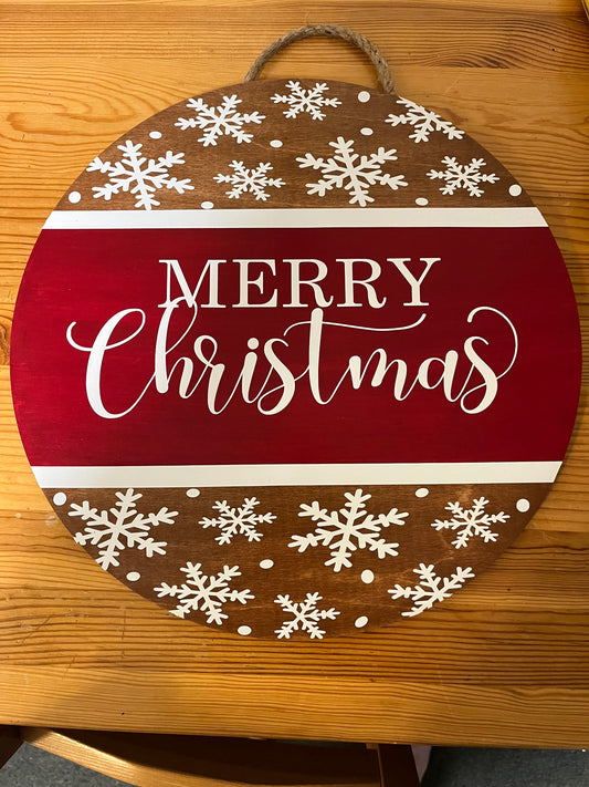 Merry Christmas Round Signs 14"