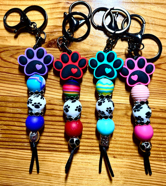 Pawprint Bead Keychain