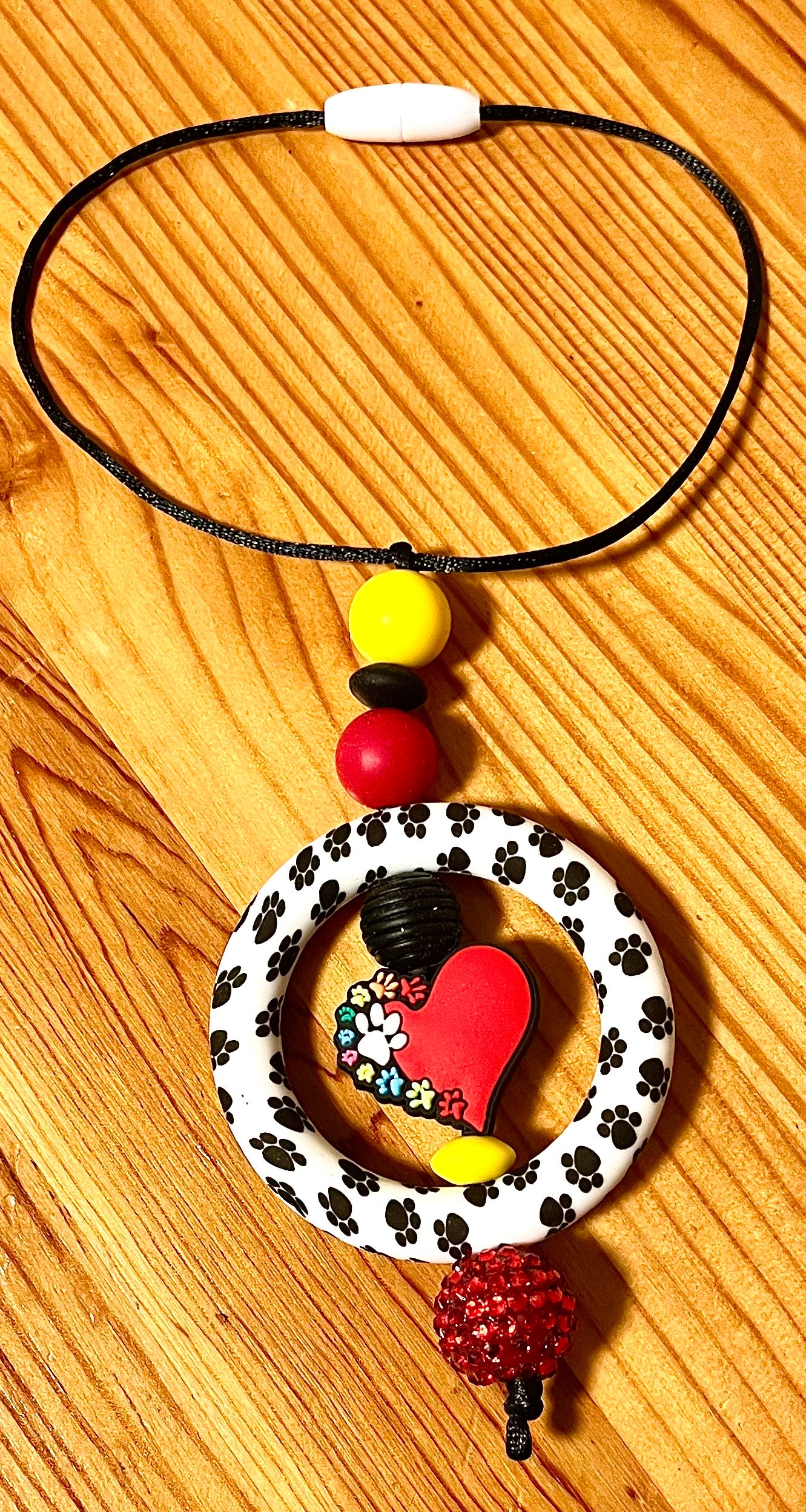 Pawprint Heart Car Charm