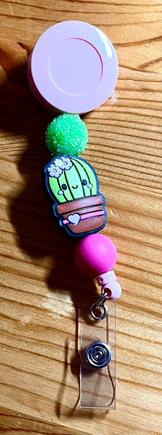 Cute Cactus Badge Reel