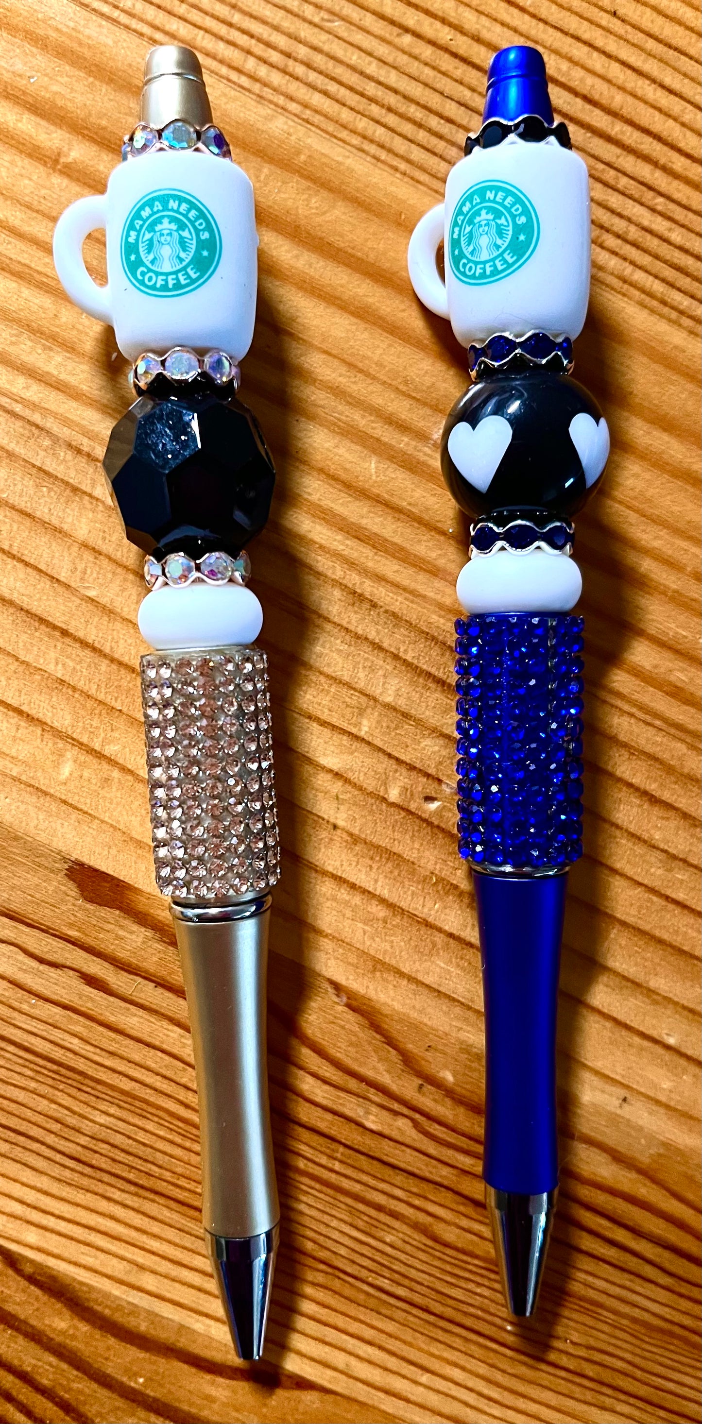 Mama Needs Coffee Sparkle Beaded Pen