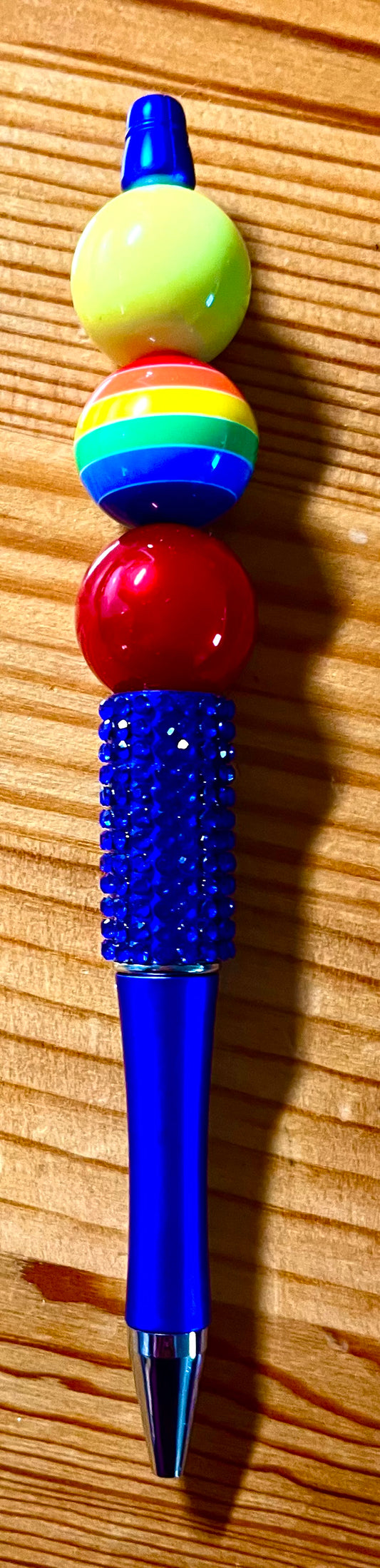 Colourful Blue Sparkle Beaded Pen