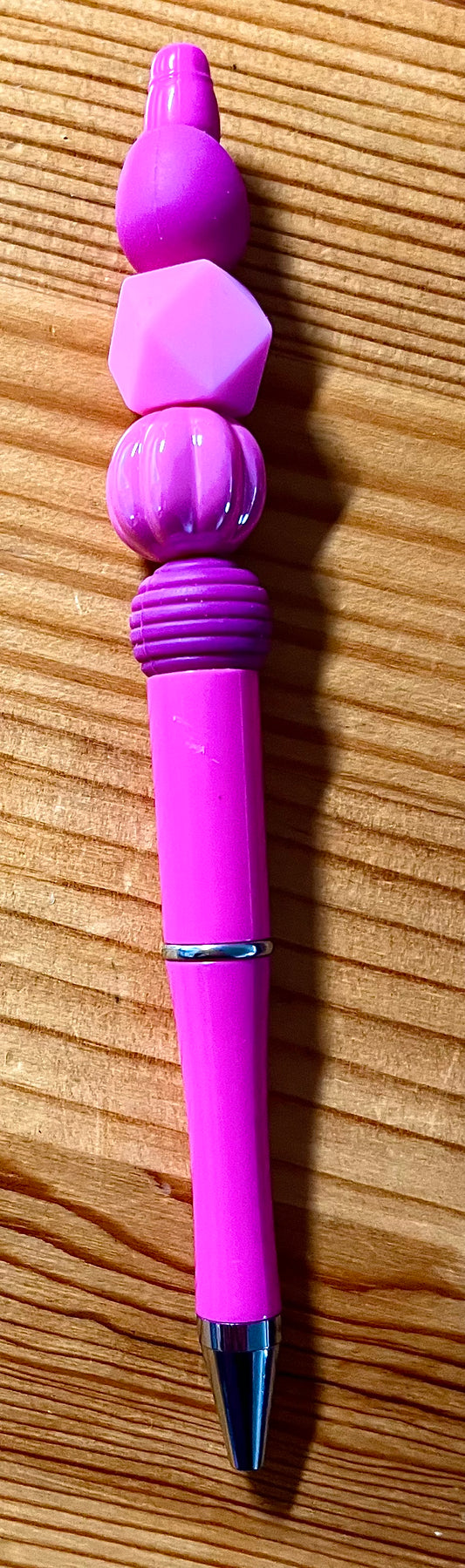 Pink Monocoloured Beaded Pen