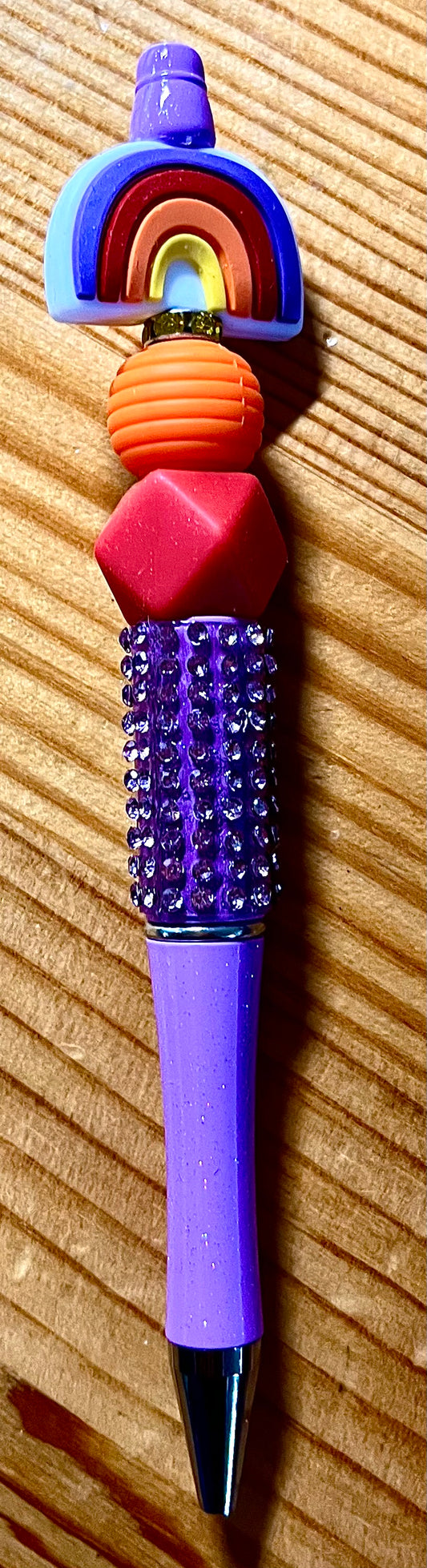 Rainbow Sparkle Beaded Pen