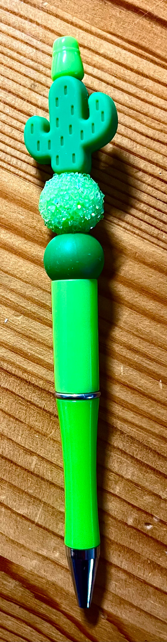 Green Cactus Beaded Pen