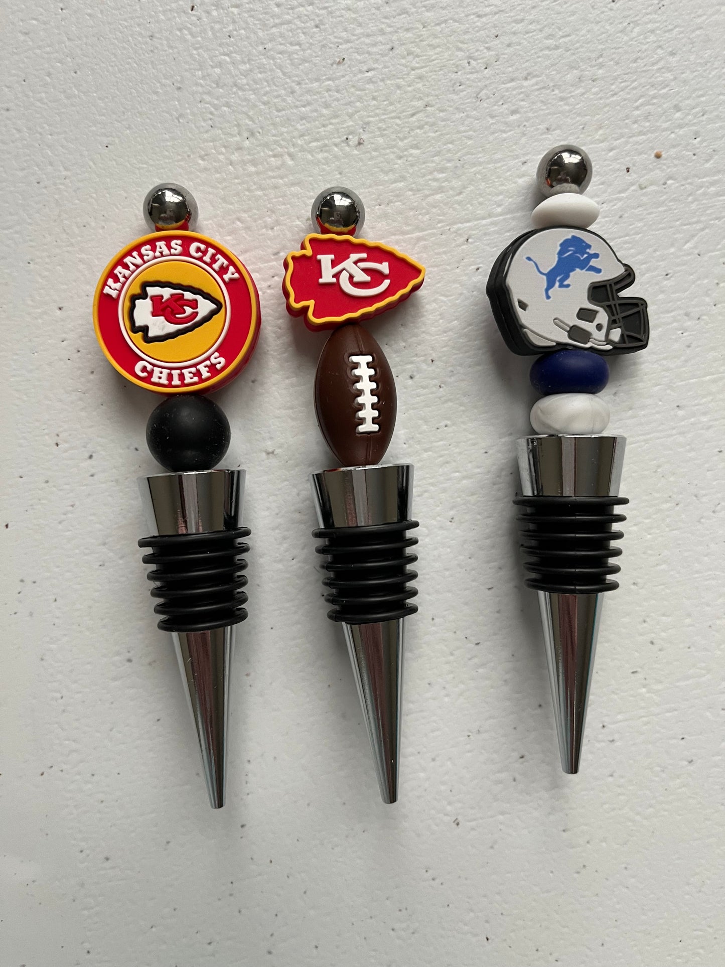 Kansas City Chiefs, Detroit Lions Wine Bottle Stoppers